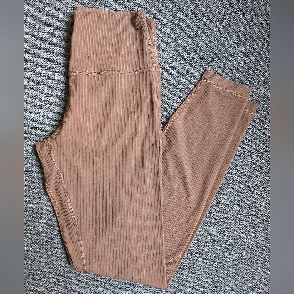 Lululemon Tan High Rise Ribbed Leggings
